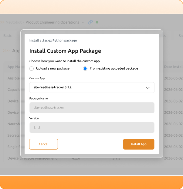 Install Custom App Package